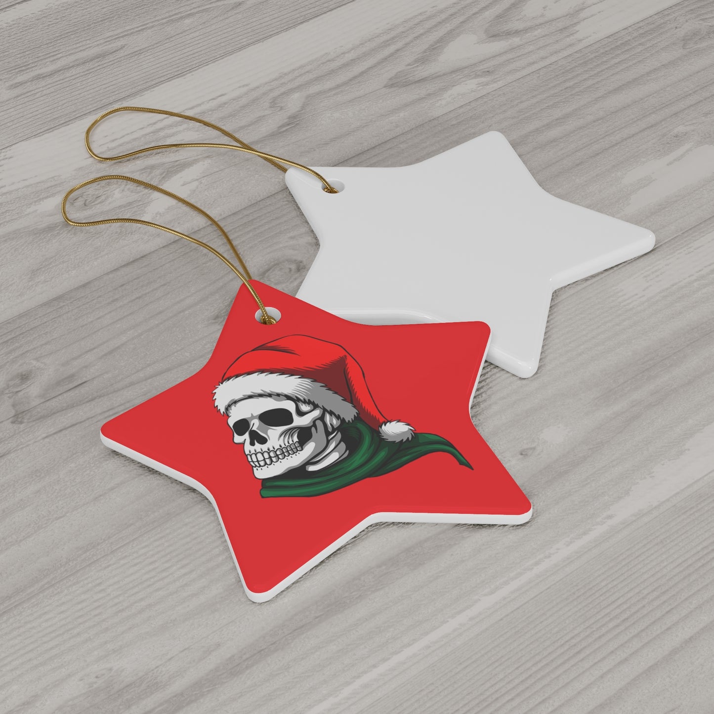 Christmas Skeleton Ceramic Ornament