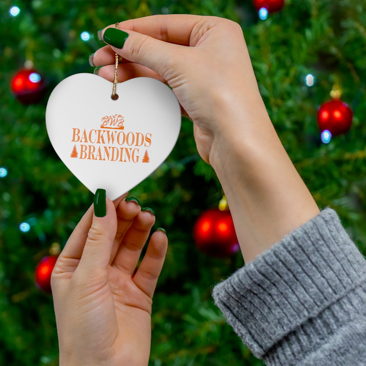BWB Orange Tree Ceramic Christmas Ornament