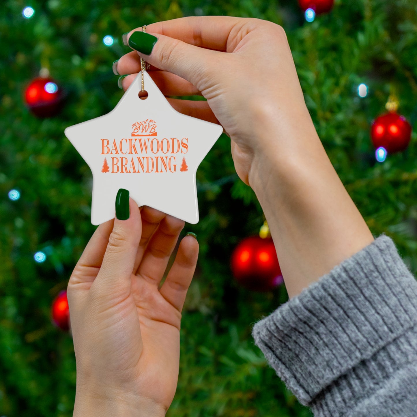 BWB Orange Tree Ceramic Christmas Ornament