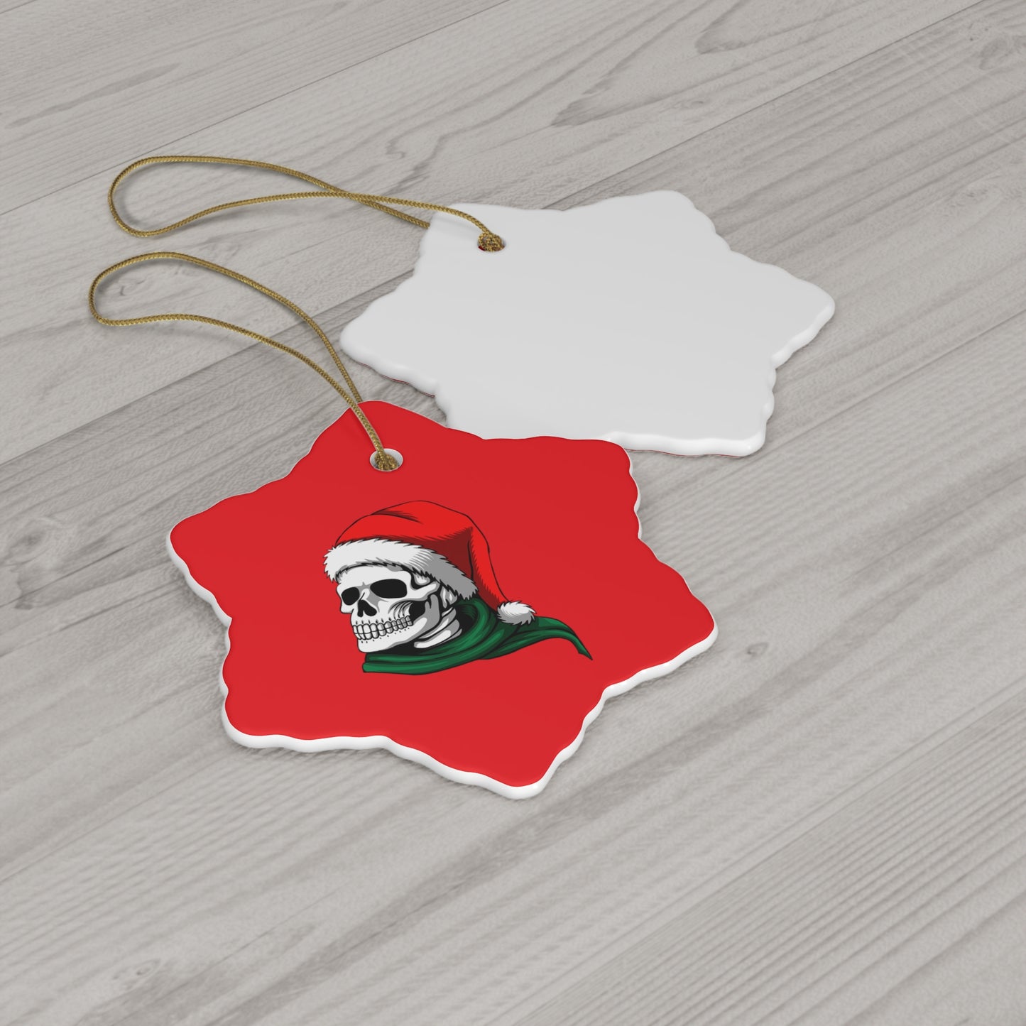 Christmas Skeleton Ceramic Ornament