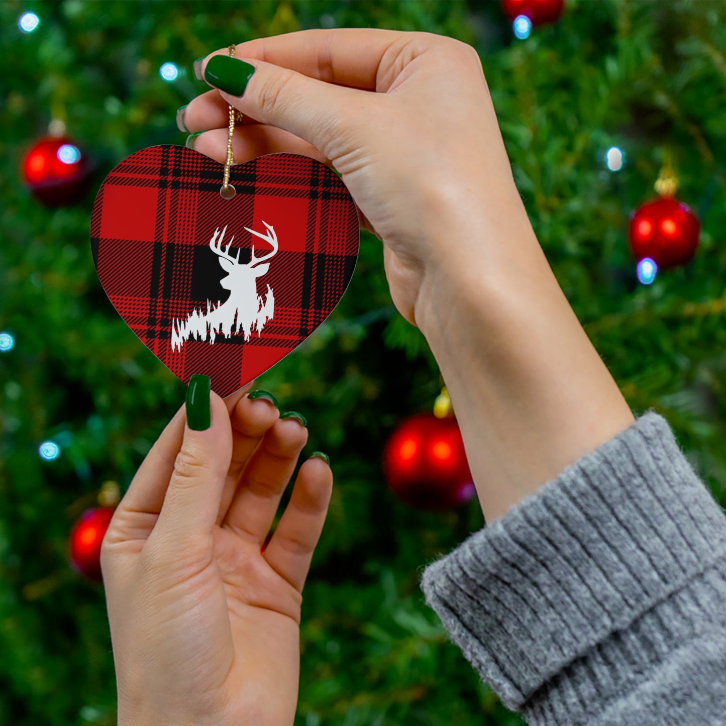 Big Buck Ceramic Christmas Ornament