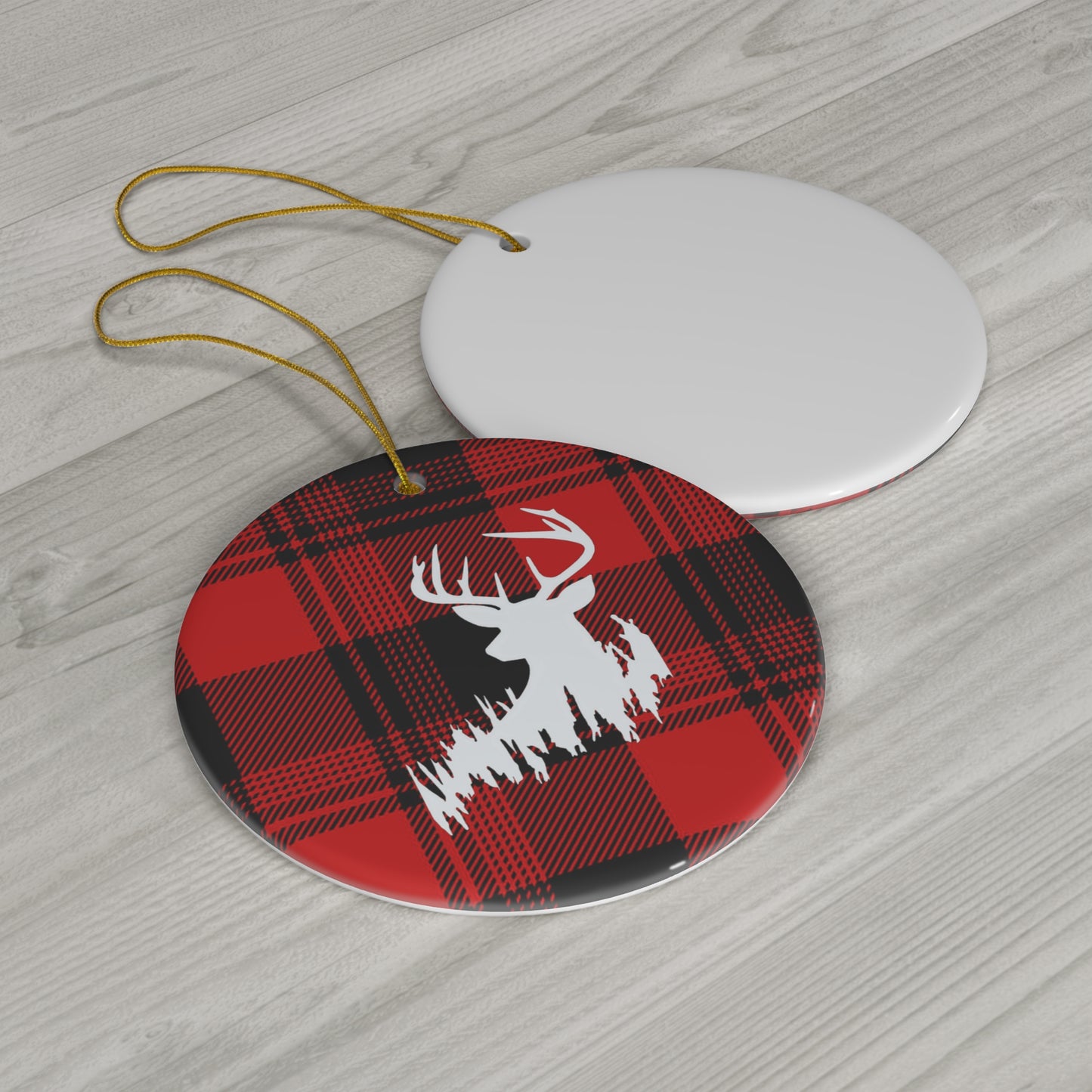Big Buck Ceramic Christmas Ornament