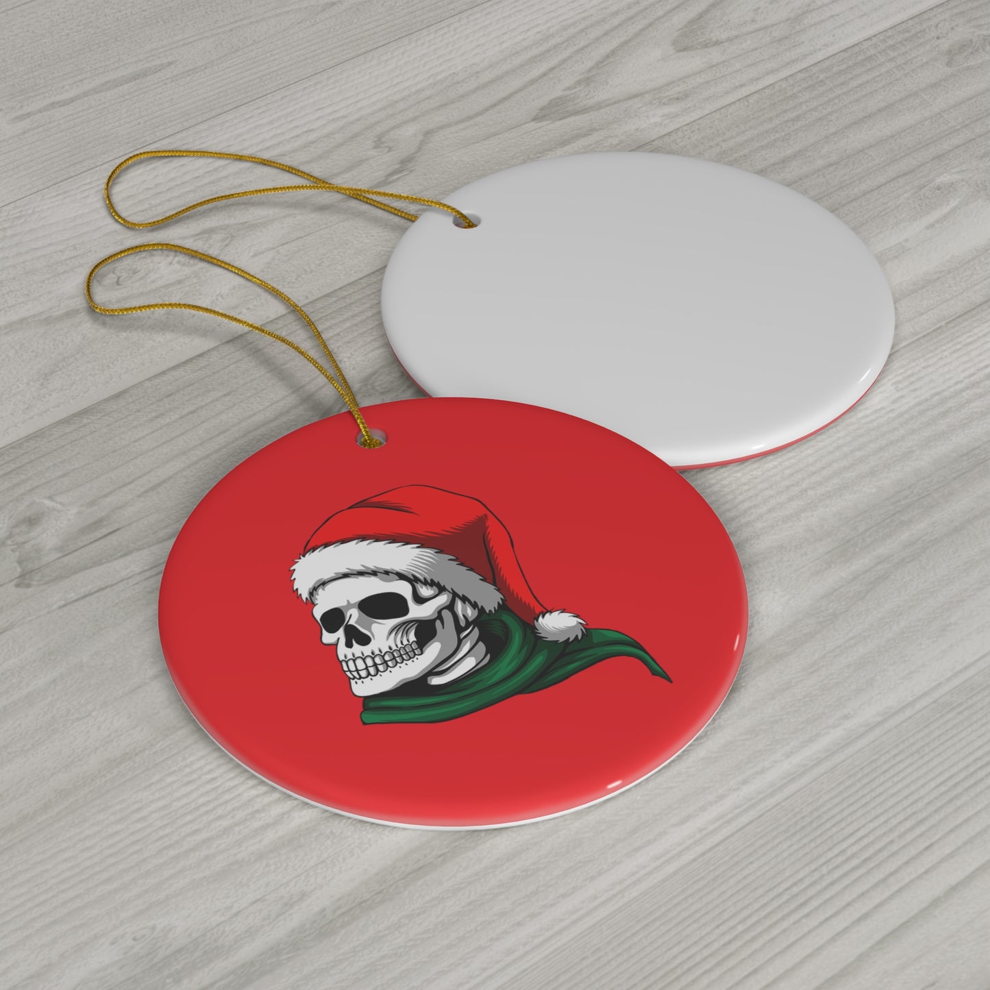Christmas Skeleton Ceramic Ornament
