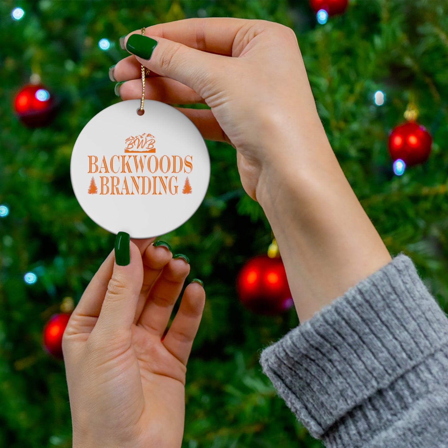 BWB Orange Tree Ceramic Christmas Ornament