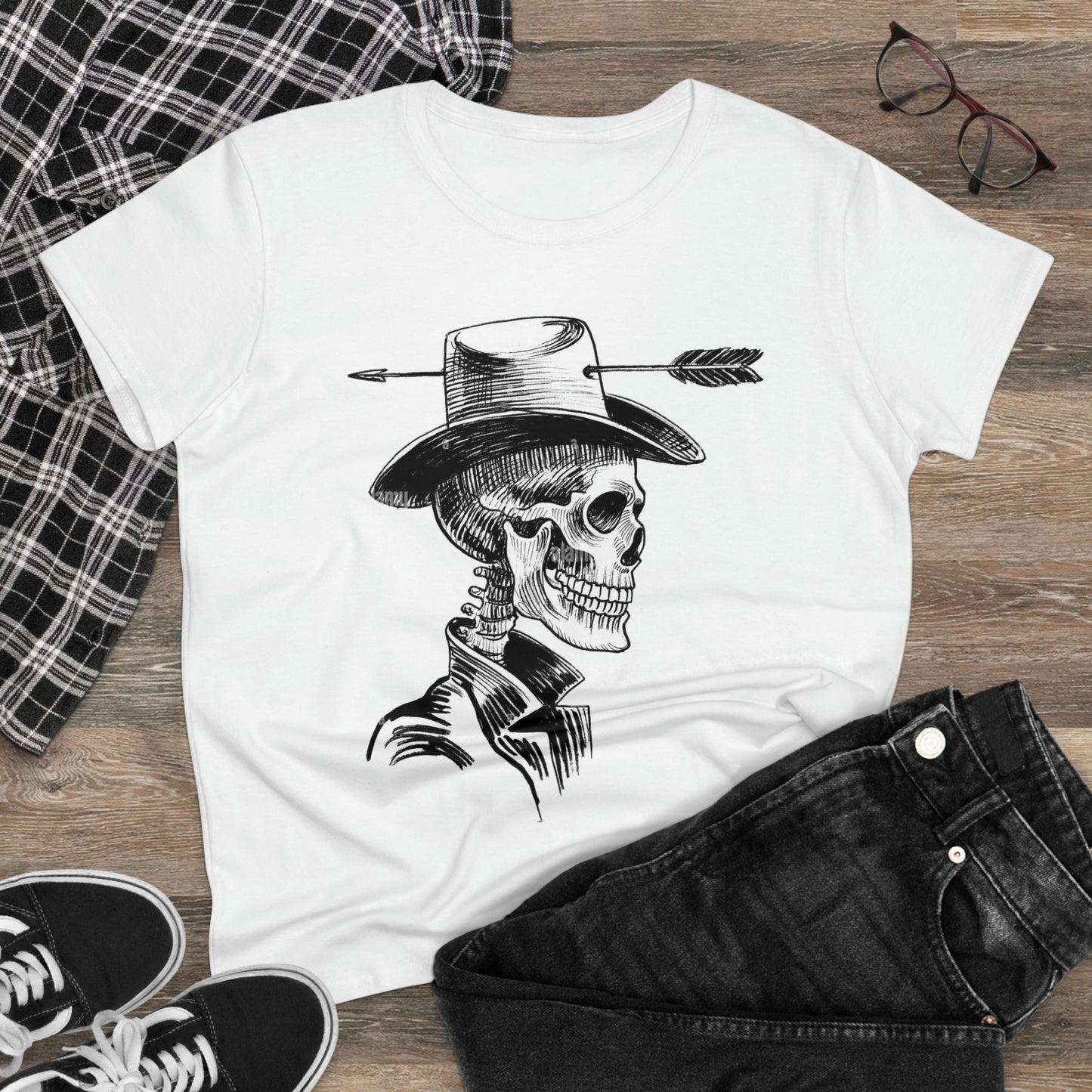 Cowboy Skeleton Women's Tee - Backwoods Branding Co.