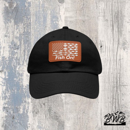 Fish On! Leather Patch Hat - Backwoods Branding Co.