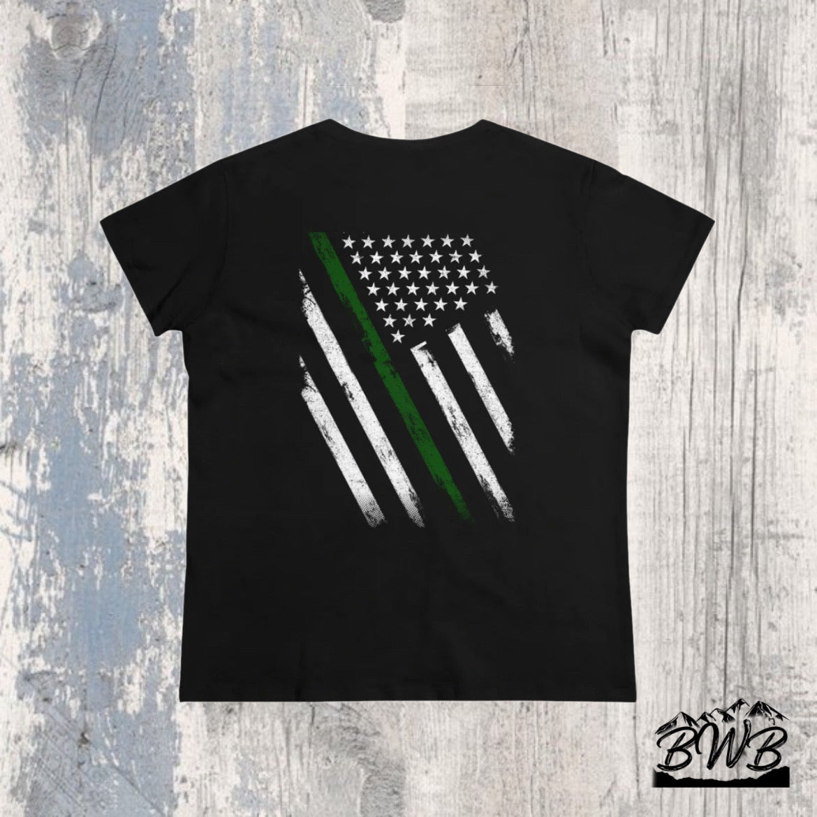 Thin Green Line Women's Tee - Backwoods Branding Co.