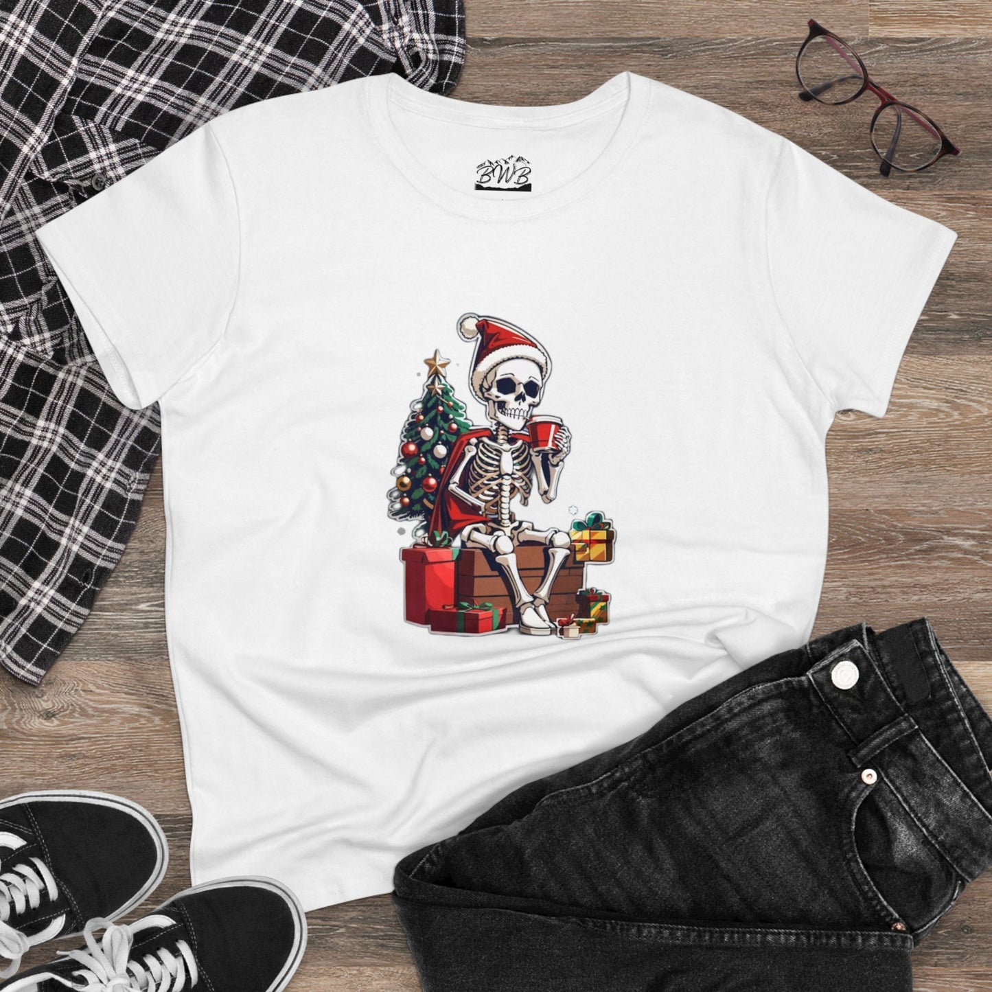 Christmas Coffee Skeleton Women's Tee