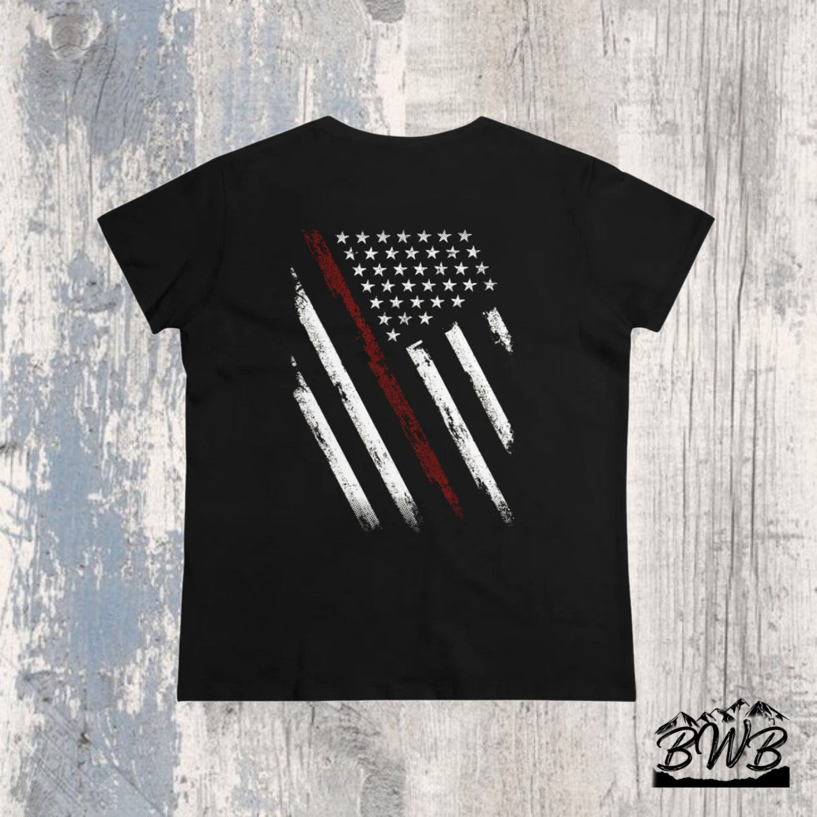 Thin Red Line Women's Tee - Backwoods Branding Co.