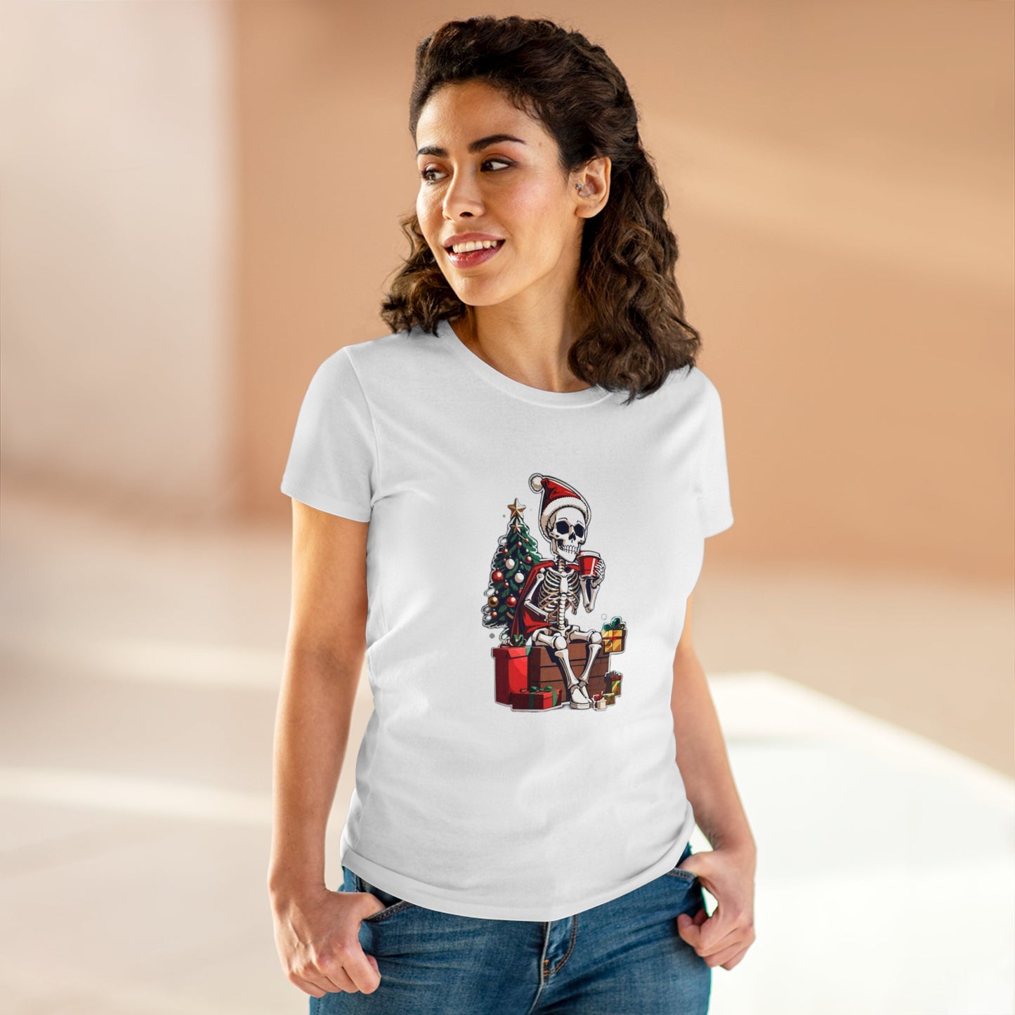 Christmas Coffee Skeleton Women's Tee