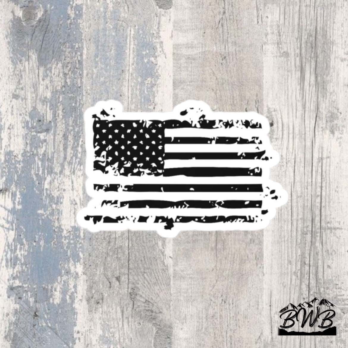 Tattered Flag Decal - Backwoods Branding Co.