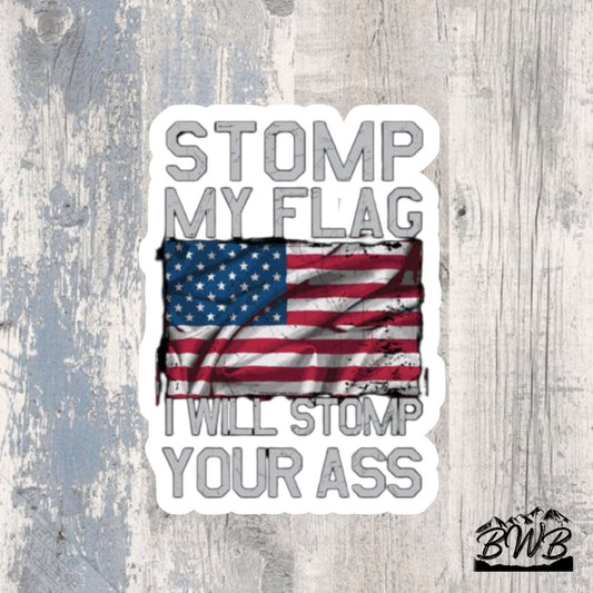 Stomp My Flag Decal - Backwoods Branding Co.