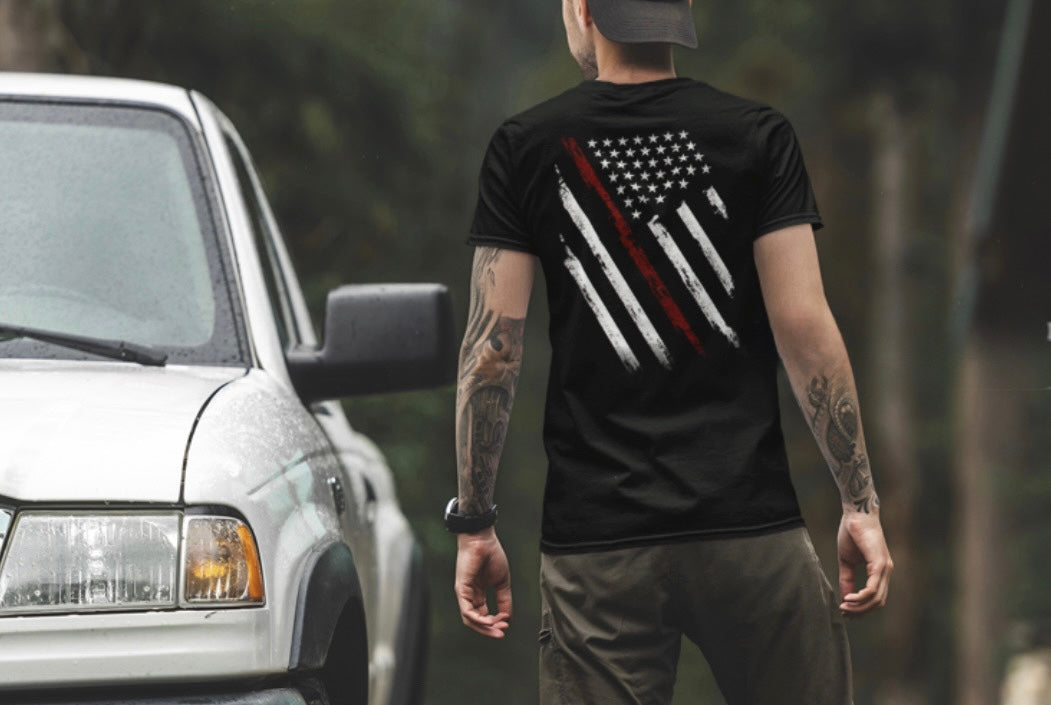 Thin Red Line Tee - Backwoods Branding Co.