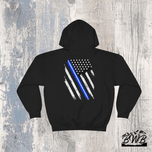 Thin White Line Hoodie - Backwoods Branding Co.