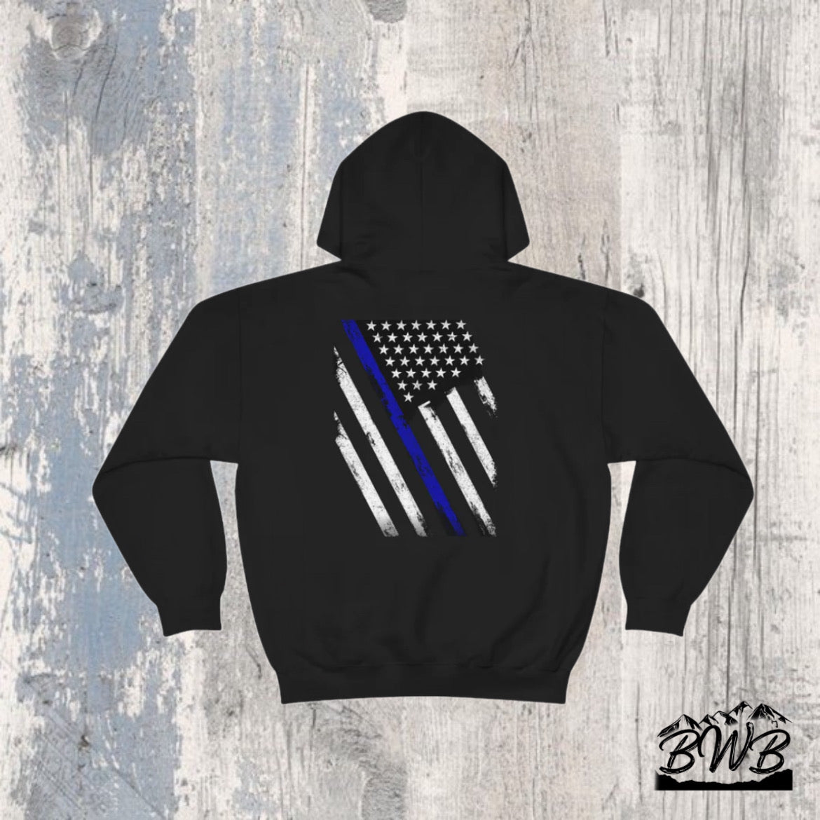 Thin Blue Line Hoodie - Backwoods Branding Co.