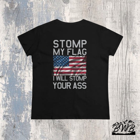 Stomp My Flag Women's Tee - Backwoods Branding Co.