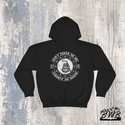 Don't Tread On Me Hoodie - Backwoods Branding Co.