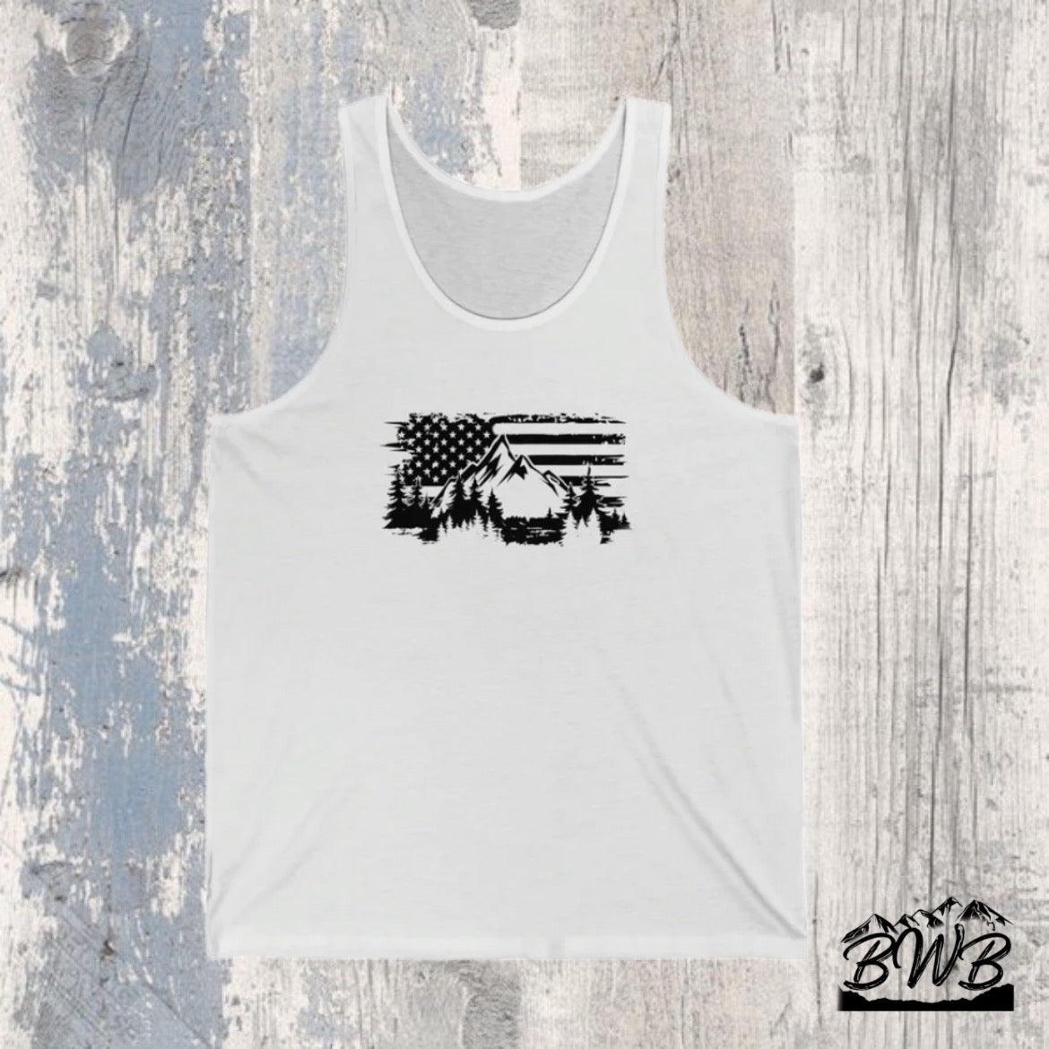 Flag Mountain Tank Top - Backwoods Branding Co.