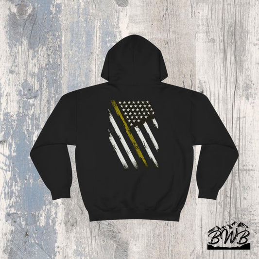 Thin Yellow Line Hoodie - Backwoods Branding Co.