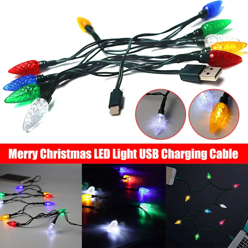 Christmas Light LED USB Cable DCIN Type C Charging Cable