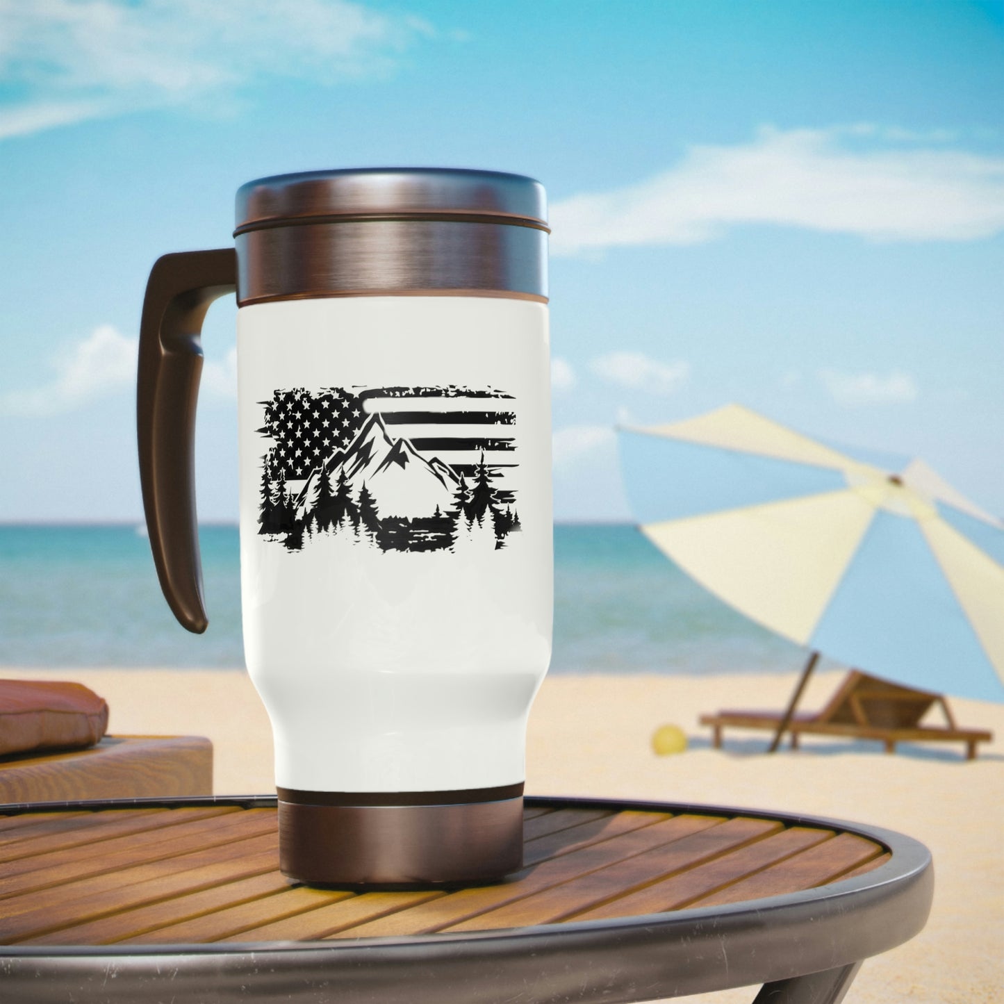 Flag Mountain Travel Mug, 14oz - Backwoods Branding Co.