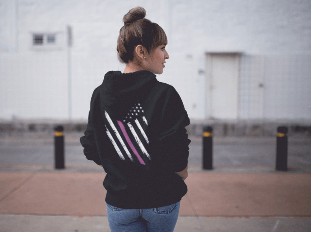 Thin Pink Line Hoodie - Backwoods Branding Co.