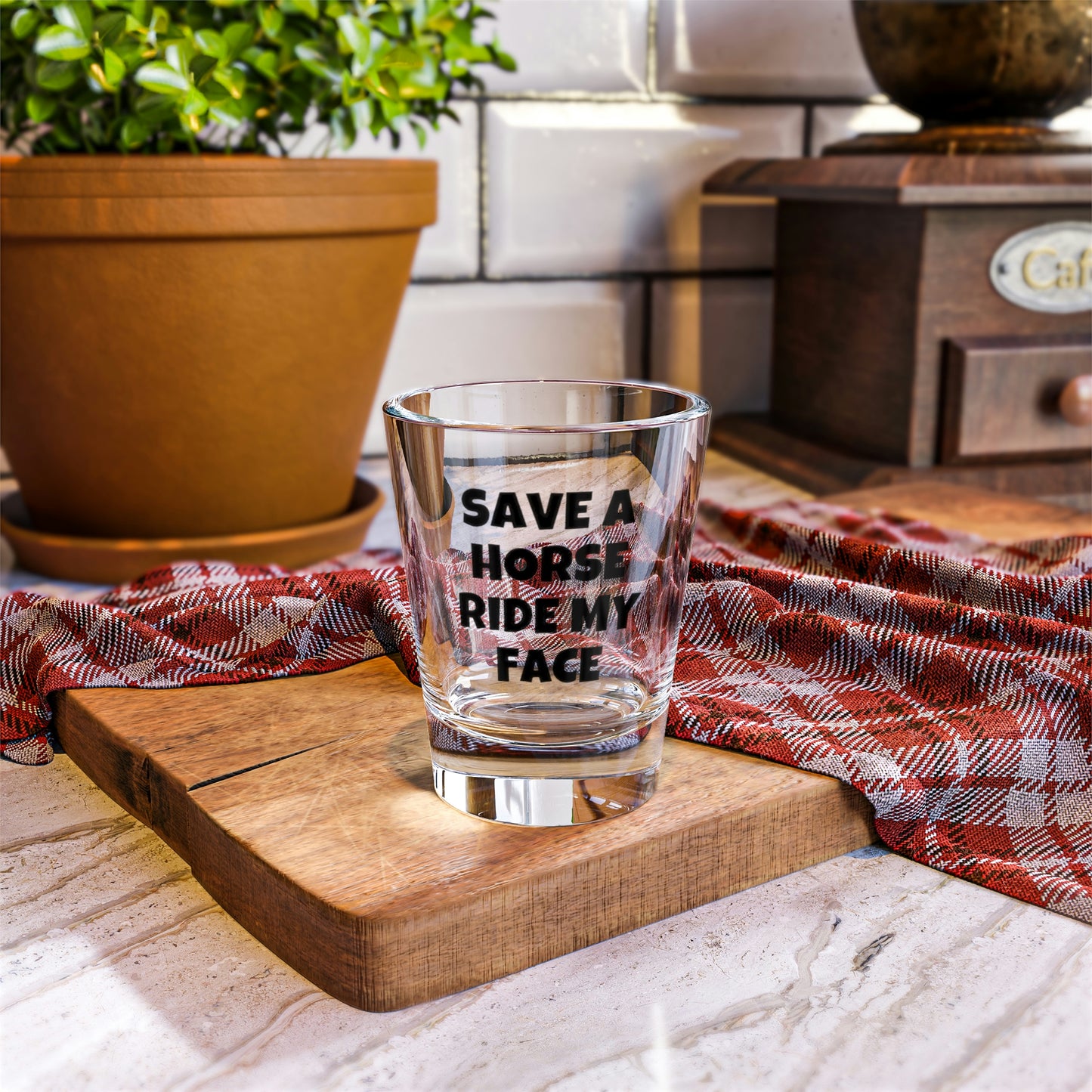 Save A Horse Shot Glass, 1.5oz - Backwoods Branding Co.
