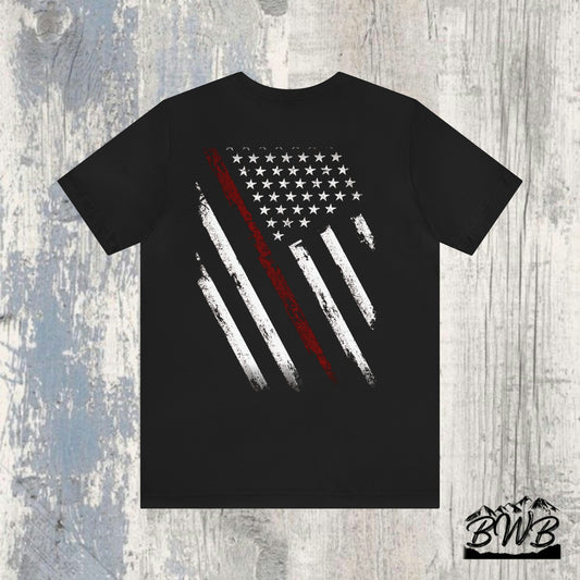 Thin Red Line Tee - Backwoods Branding Co.