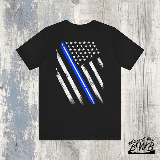 Thin White Line Tee - Backwoods Branding Co.