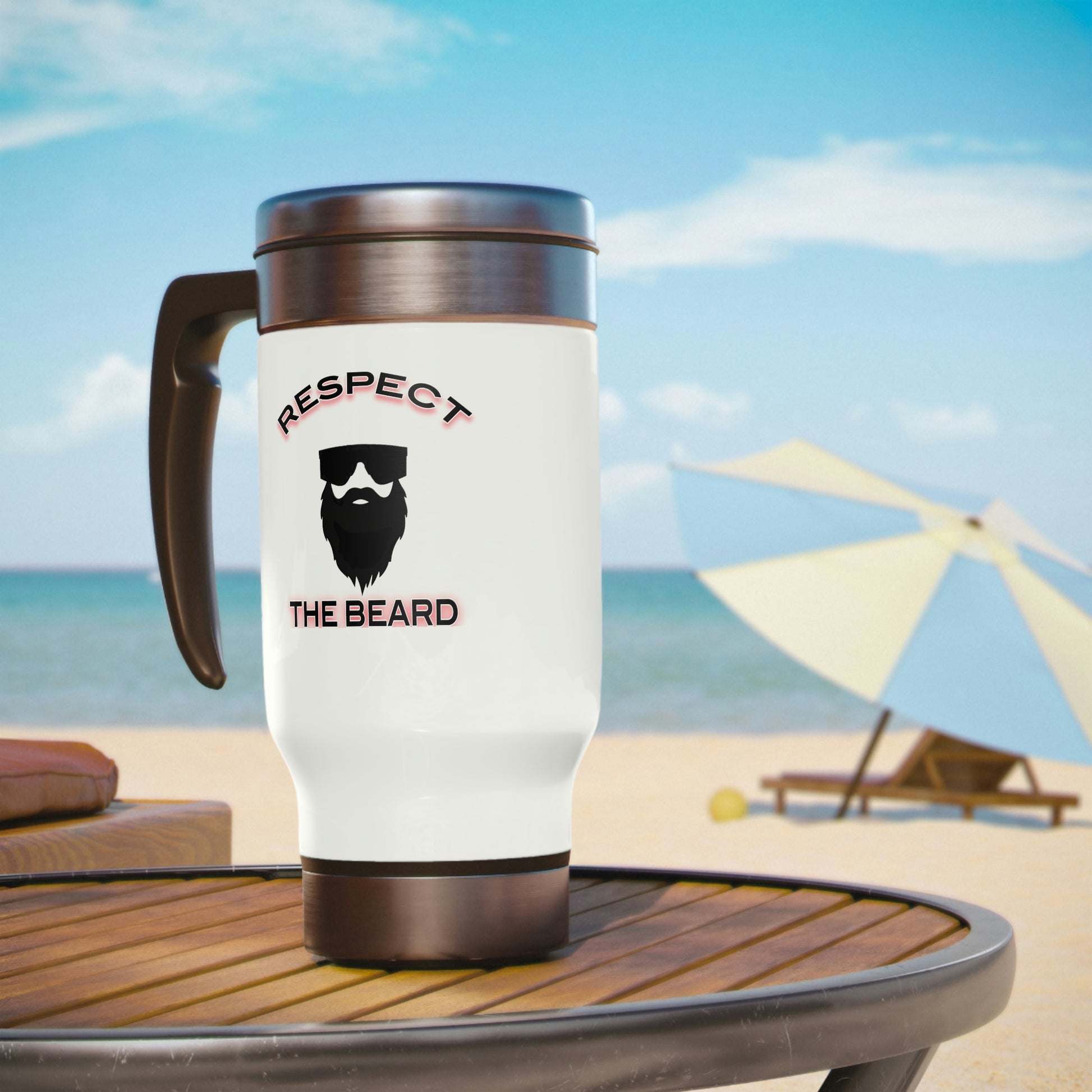 Respect The Beard Travel Mug, 14oz - Backwoods Branding Co.